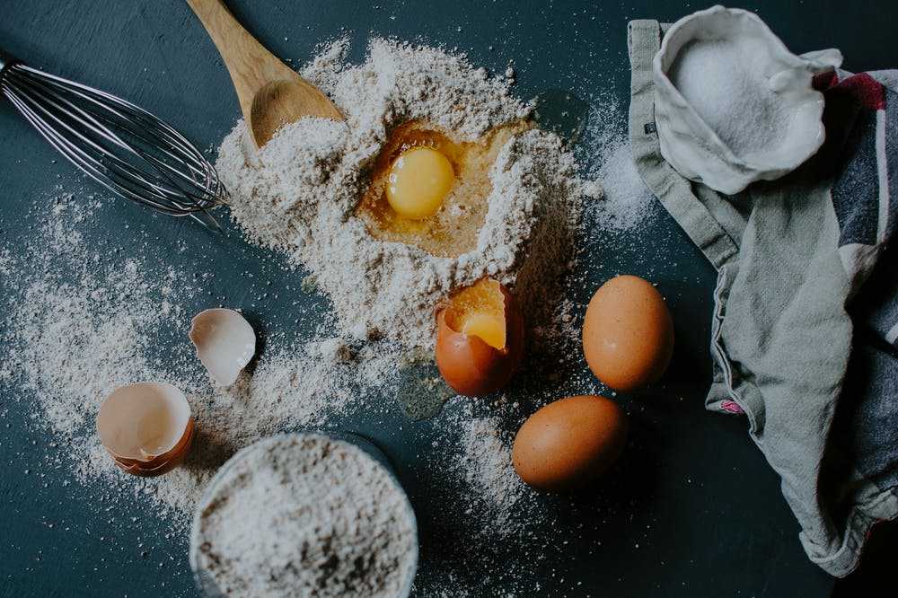 eggs and flour